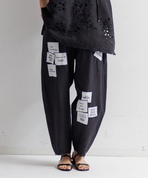 LEIN(リーン)の「アップリケ刺繍パンツ(その他パンツ・レディース・ピンク/オフホワイト/ブラック・FREE)」の9枚目の写真