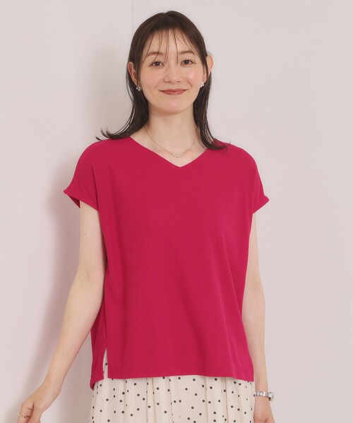 ITS'DEMO(イッツデモ)の「【冷感/速乾】Vネックカットプルオーバー(Tシャツ/カットソー・レディース・サックスブルー/ブラック/ブルーグリーン/ライトグリーン/ブルー/オフホワイト/ピンク系/ライトイエロー系・00)」の8枚目の写真