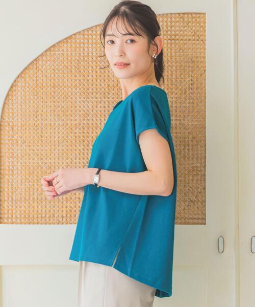 ITS'DEMO(イッツデモ)の「【冷感/速乾】Vネックカットプルオーバー(Tシャツ/カットソー・レディース・サックスブルー/ブラック/ブルーグリーン/ライトグリーン/ブルー/オフホワイト/ピンク系/ライトイエロー系・00)」の18枚目の写真