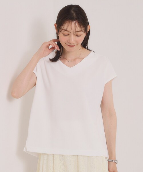 ITS'DEMO(イッツデモ)の「【冷感/速乾】Vネックカットプルオーバー(Tシャツ/カットソー・レディース・サックスブルー/ブラック/ブルーグリーン/ライトグリーン/ブルー/オフホワイト/ピンク系/ライトイエロー系・00)」の21枚目の写真