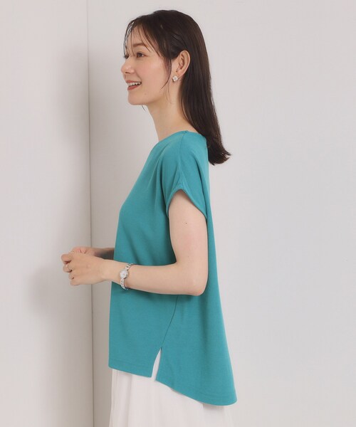 ITS'DEMO(イッツデモ)の「【冷感/速乾】Vネックカットプルオーバー(Tシャツ/カットソー・レディース・サックスブルー/ブラック/ブルーグリーン/ライトグリーン/ブルー/オフホワイト/ピンク系/ライトイエロー系・00)」の16枚目の写真