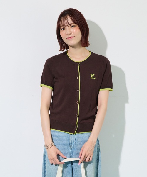 ABYS(アビス)の「配色シアーカーディガン(Tシャツ/カットソー・レディース・ピンク/ネイビー/ライトイエロー/ブラウン・FREE)」の8枚目の写真