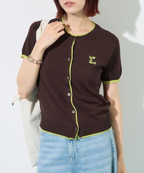 ABYS(アビス)の「配色シアーカーディガン(Tシャツ/カットソー・レディース・ピンク/ネイビー/ライトイエロー/ブラウン・FREE)」の11枚目の写真