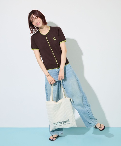 ABYS(アビス)の「配色シアーカーディガン(Tシャツ/カットソー・レディース・ピンク/ネイビー/ライトイエロー/ブラウン・FREE)」の12枚目の写真