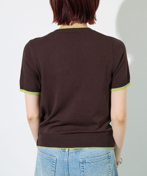ABYS(アビス)の「配色シアーカーディガン(Tシャツ/カットソー・レディース・ピンク/ネイビー/ライトイエロー/ブラウン・FREE)」の18枚目の写真