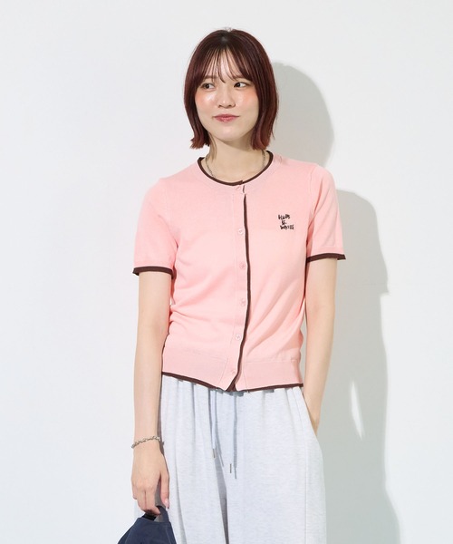ABYS(アビス)の「配色シアーカーディガン(Tシャツ/カットソー・レディース・ピンク/ネイビー/ライトイエロー/ブラウン・FREE)」の20枚目の写真