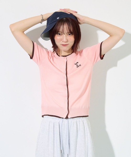 ABYS(アビス)の「配色シアーカーディガン(Tシャツ/カットソー・レディース・ピンク/ネイビー/ライトイエロー/ブラウン・FREE)」の21枚目の写真