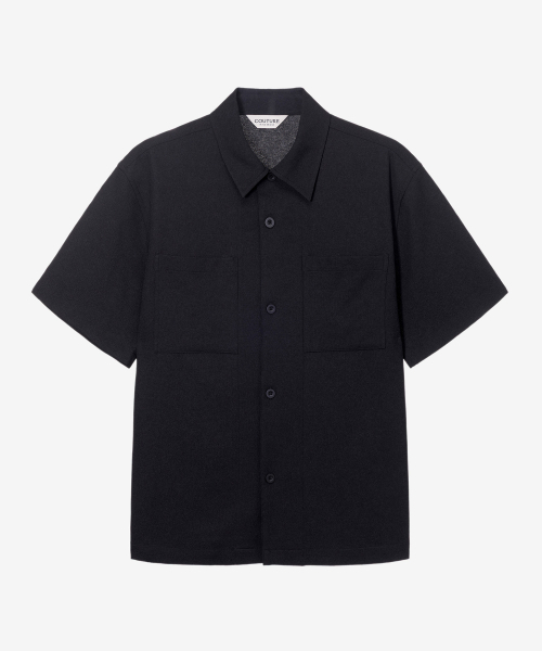 MINDBRIDGE（マインドブリッジ）の「[COUTURE]ワッフル生地ポケットセミオーバーフィット半袖シャツ（シャツ/ブラウス・メンズ・ブラック・100/110/95/105）」の6枚目の写真