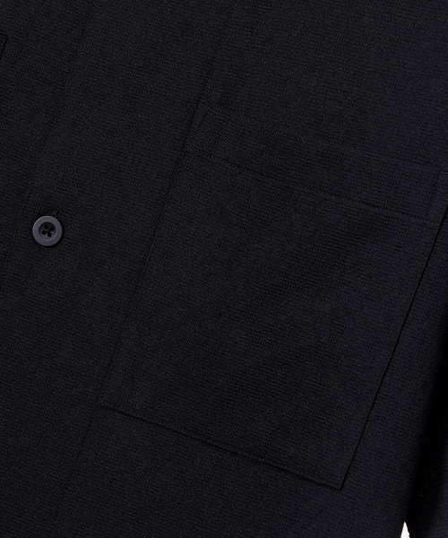 MINDBRIDGE（マインドブリッジ）の「[COUTURE]ワッフル生地ポケットセミオーバーフィット半袖シャツ（シャツ/ブラウス・メンズ・ブラック・100/110/95/105）」の10枚目の写真