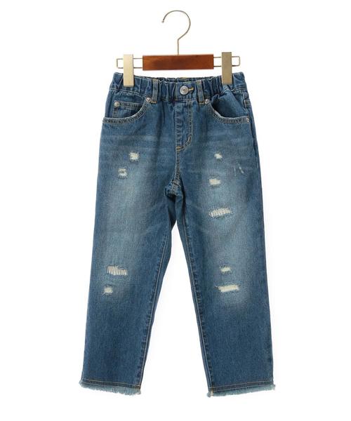 green label relaxing(グリーンレーベルリラクシング)の「クラッシュ デニム フルレングス◆(その他パンツ・キッズ・コバルトブルー・105/125/135/115)」の1枚目の写真