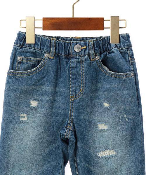 green label relaxing(グリーンレーベルリラクシング)の「クラッシュ デニム フルレングス◆(その他パンツ・キッズ・コバルトブルー・105/125/135/115)」の3枚目の写真