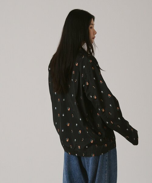 Omekashi(オメカシ)の「【セットアップ可能/花柄・無地】花柄刺繍シャツジャケット(シャツ/ブラウス・レディース・ベージュ/ブラック・FREE)」の7枚目の写真