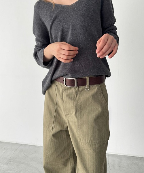CANAL JEAN(キャナルジーン)の「El mar ワイドバックルレザーベルト(ベルト・レディース・ブラウン/ブラック・ONE SIZE)」の2枚目の写真