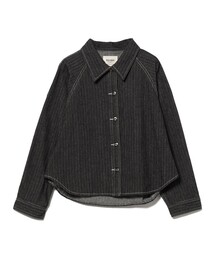 ジャカード ストライプ デニム ジャケット