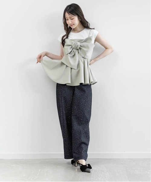 RANDA(ランダ)の「リボンデザインミュールパンプス(パンプス・レディース・アイボリー/ブラウン/ブラック・S/LL/L/M)」の9枚目の写真