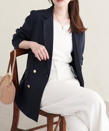 natural couture | 【sherbet line】UV接触冷感 金釦べこべこテーラージャケット(テーラードジャケット)