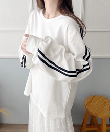サイドラインルーズロングスリーブTシャツ