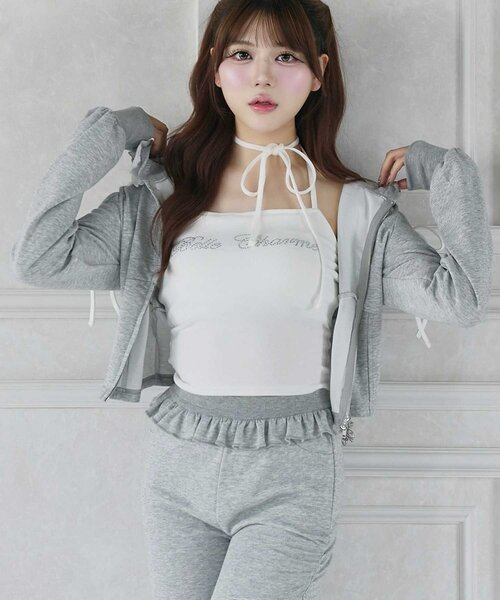 Belle Charme(ベルシャルム)の「【Belle Charme】Jewel Logo Halter Inner(チューブトップ・レディース・オフホワイト/ピンク/ブラック・FREE)」の2枚目の写真