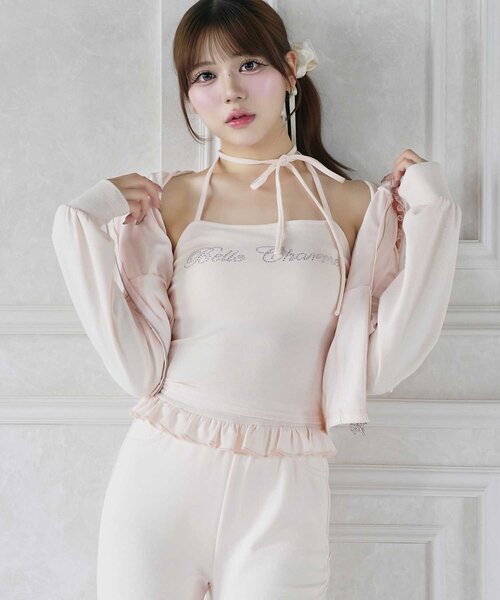 Belle Charme(ベルシャルム)の「【Belle Charme】Jewel Logo Halter Inner(チューブトップ・レディース・オフホワイト/ピンク/ブラック・FREE)」の3枚目の写真
