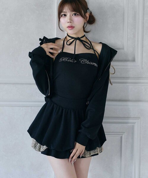 Belle Charme(ベルシャルム)の「【Belle Charme】Jewel Logo Halter Inner(チューブトップ・レディース・オフホワイト/ピンク/ブラック・FREE)」の1枚目の写真