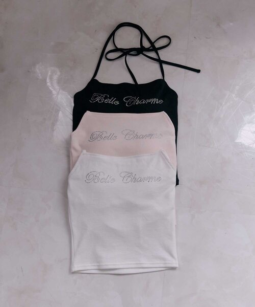 Belle Charme(ベルシャルム)の「【Belle Charme】Jewel Logo Halter Inner(チューブトップ・レディース・オフホワイト/ピンク/ブラック・FREE)」の13枚目の写真