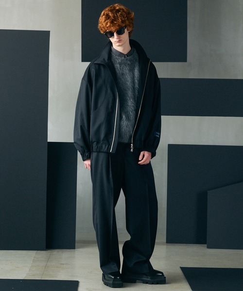 MAISON SPECIAL(メゾンスペシャル)の「《UNISEX》【Ermenegildo Zegna Fabric】Prime-Over Stand-Collar Blouson/【エルメネジルド・ゼニア ファブリック】プライムオーバースタンドカラーブルゾン【MAISON SPECIAL/メゾンスペシャル】■セットアップ対応■(ブルゾン・メンズ・ブラック/その他1/その他2・2/1/0)」の4枚目の写真