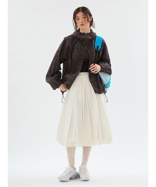 emmi(エミ)の「ミモレ丈バルーンスカート(スカート・レディース・ブラック/ホワイト・F)」の6枚目の写真