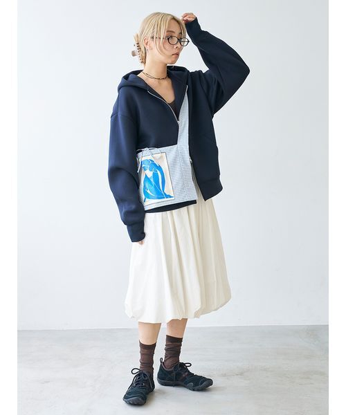emmi(エミ)の「ミモレ丈バルーンスカート(スカート・レディース・ブラック/ホワイト・F)」の8枚目の写真