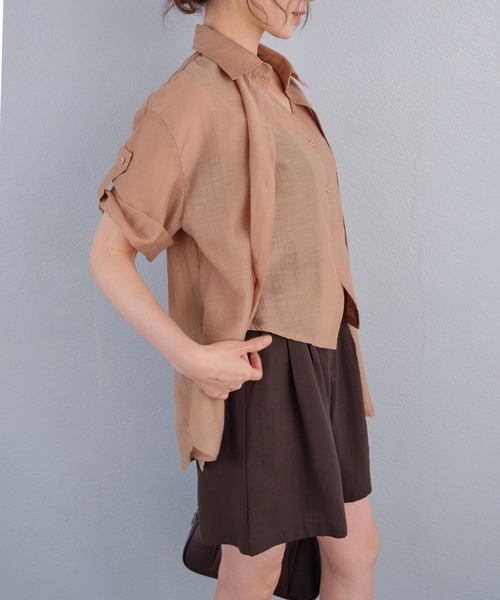 murea(ミュレア)の「ベルト付きタックワイドショートパンツ(その他パンツ・レディース・ブラック/ブラウン/ベージュ/アイボリー・FREE)」の9枚目の写真