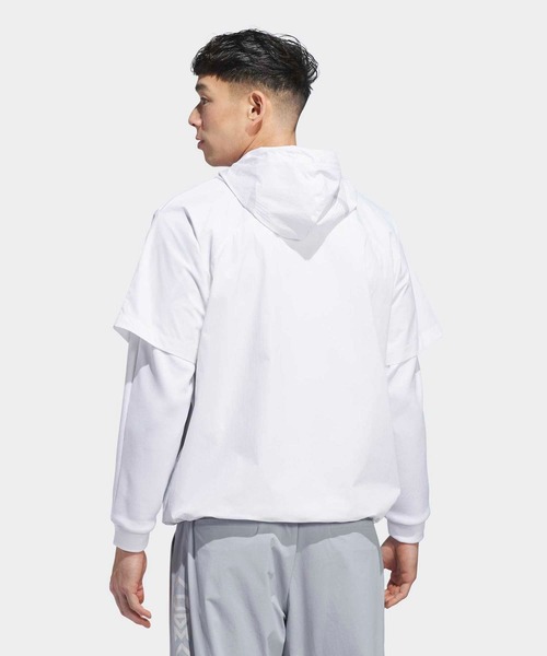 adidas(アディダス)の「コードカオス 半袖 パーカー ジャケット【adidas Golf/アディダスゴルフ】(ブルゾン・メンズ・ホワイト・SMALL/MEDIUM/LARGE/X-LARGE/XX-LARGE/3XL)」の2枚目の写真