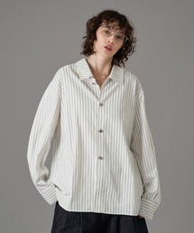 ONCILY(�I���V�F���[)��SILVER BUTTON LONG SLEEVE SHIRT / �V���o�[�{�^�������O�X���[�u�V���c(�V���c/�u���E�X)