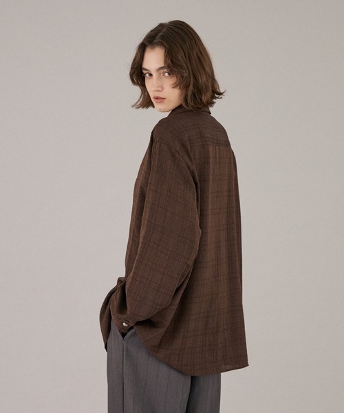 ONCILY（オンシェリー）の「SILVER BUTTON LONG SLEEVE SHIRT / シルバーボタンロングスリーブシャツ（シャツ/ブラウス・メンズ・ネイビー系/ホワイト系その他/ブラウン/オフホワイト/ネイビー/ブラック/ダークブラウン・SMALL/MEDIUM/LARGE）」の18枚目の写真