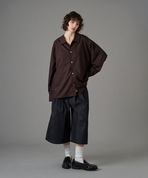 ONCILY（オンシェリー）の「SILVER BUTTON LONG SLEEVE SHIRT / シルバーボタンロングスリーブシャツ（シャツ/ブラウス・メンズ・ネイビー系/ホワイト系その他/ブラウン/オフホワイト/ネイビー/ブラック/ダークブラウン・SMALL/MEDIUM/LARGE）」の13枚目の写真