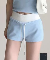 Slim string short sweat pants