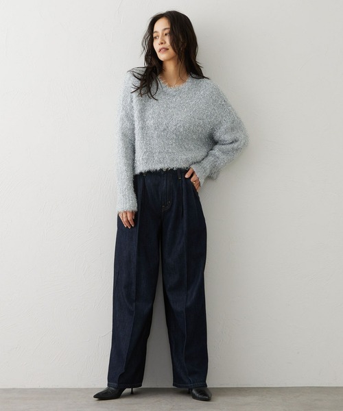 EDWIN(エドウィン)の「EDWIN LADIES ライトオンス タックバギーパンツ(デニムパンツ・レディース・ブラウン/アイボリー/インディゴブルー/ブルー/ライトインディゴブルー・MEDIUM/LARGE/SMALL/X-SMALL)」の18枚目の写真