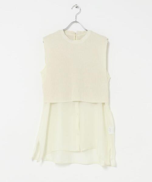ITEMS URBANRESEARCH(アイテムズ アーバンリサーチ)の「ノースリーブニットドッキングシャツ(シャツ/ブラウス・レディース・ブラウン/オフホワイト/ブラック・FREE)」の10枚目の写真