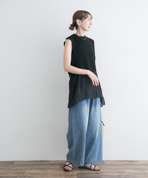 ITEMS URBANRESEARCH(アイテムズ アーバンリサーチ)の「ノースリーブニットドッキングシャツ(シャツ/ブラウス・レディース・ブラウン/オフホワイト/ブラック・FREE)」の18枚目の写真