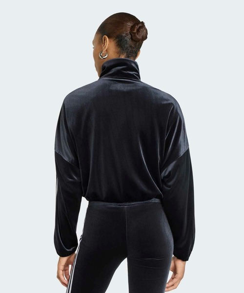 adidas(アディダス)の「ルーシュ&リボン トラックトップ(ジャージ) / トラックジャケット / アディダスオリジナルス adidas Originals(ジャージ・レディース・ブラック・MEDIUM/SMALL/X-LARGE/XX-LARGE/LARGE/X-SMALL)」の2枚目の写真