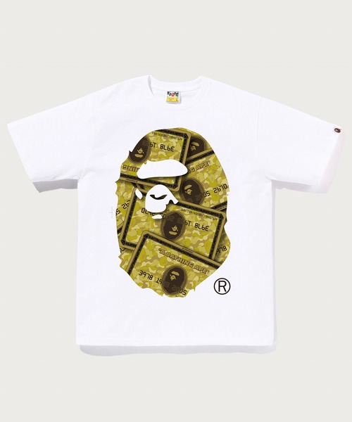 A BATHING APE(アベイシングエイプ)の「BAPE CARD BIG APE HEAD TEE BAPEC(Tシャツ/カットソー・メンズ・ホワイト×グリーン/ブラック×グリーン/ブラック×ゴールド/ホワイト×ゴールド・SMALL/MEDIUM/LARGE/X-LARGE/XX-LARGE/XXX-LARGE)」の3枚目の写真