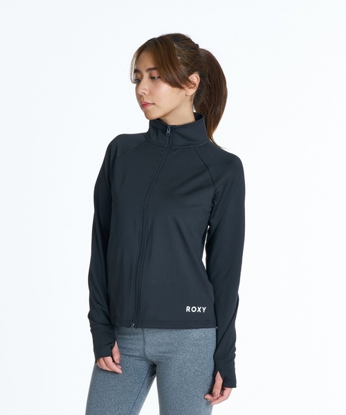 ROXY(ロキシー)の「ROXY FITNESS MY 1ST ROXY ZIP ジップアップジャージトップス /速乾/UVカット/水陸両用 【2026年秋冬モデル】/ロキシー(ジャージ・レディース・ブラック/グレー/カーキ・SMALL/MEDIUM/LARGE)」の1枚目の写真