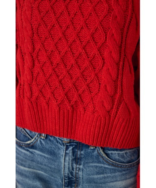 AZUL by moussy(アズールバイマウジー)の「【VERY11月号掲載】大人気定番!【ぬくもち】着丈バリエ シェニールVネックニット 秋服 冬服 長袖 ケーブルニット(ニット/セーター・レディース・ブラック/レッド/チャコールグレー/アイボリー・MEDIUM/SMALL)」の22枚目の写真