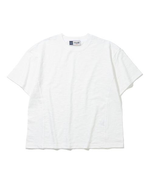 ROWDY(ラウディ)の「リラックスドスラブパネルラインクロップTシャツ_ホワイト(Tシャツ/カットソー・メンズ・その他・X-LARGE/LARGE/MEDIUM)」の2枚目の写真