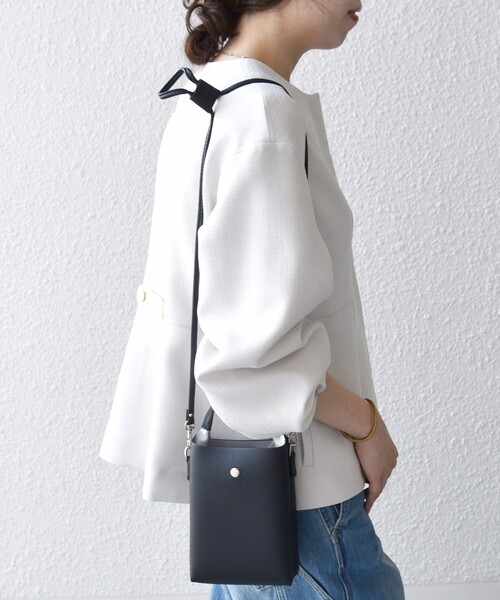 SHIPS any（シップス エニィ）の「SHIPS any:〈手洗い可能〉パフ スリーブ ノーカラー ジャケット［NAVY BLUE］（ノーカラージャケット・レディース・ネイビー/ナチュラル・ONE SIZE）」の7枚目の写真