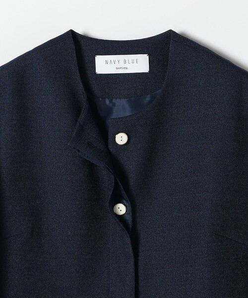 SHIPS any（シップス エニィ）の「SHIPS any:〈手洗い可能〉パフ スリーブ ノーカラー ジャケット［NAVY BLUE］（ノーカラージャケット・レディース・ネイビー/ナチュラル・ONE SIZE）」の18枚目の写真