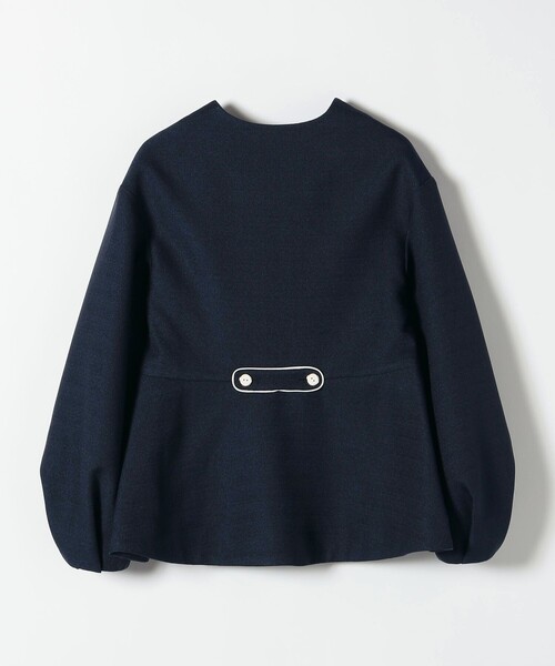SHIPS any（シップス エニィ）の「SHIPS any:〈手洗い可能〉パフ スリーブ ノーカラー ジャケット［NAVY BLUE］（ノーカラージャケット・レディース・ネイビー/ナチュラル・ONE SIZE）」の22枚目の写真