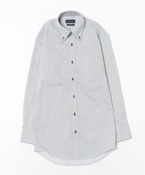 TOKYO SHIRTS(トウキョウシャツ)の「【超形態安定】【吸水速乾】 形態安定ノンアイロン ボタンダウン 長袖ビジネスワイシャツ(ビジネスシャツ・メンズ・グレー・首回り37cm-裄丈84cm/首回り37cm-裄丈80cm/首回り39cm-裄丈80cm/首回り39cm-裄丈84cm/首回り41cm-裄丈82cm/首回り41cm-裄丈86cm/首回り42cm-裄丈82cm/首回り42cm-裄丈86cm/首回り43cm-裄丈82cm/首回り43cm-裄丈86cm)」の2枚目の写真
