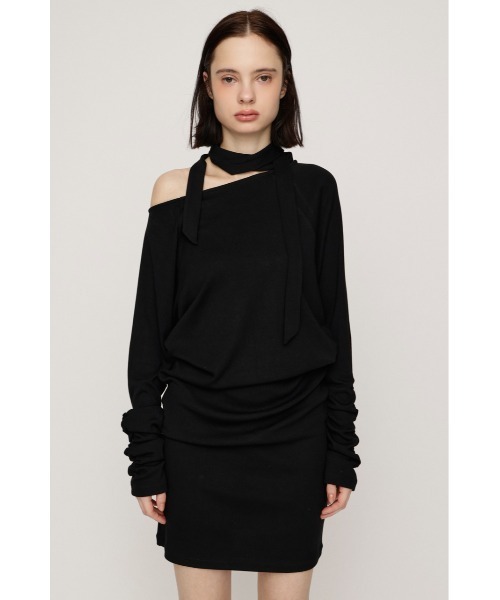 SLY(スライ)の「DOLMAN CUT TIE S/OP ドルマンスウェットショートワンピース 秋服 ミニワンピース(ワンピース・レディース・カーキ/杢グレー/ブラック・FREE)」の7枚目の写真