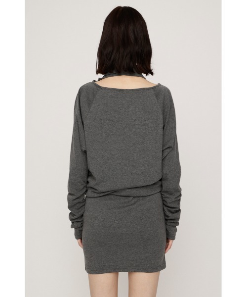 SLY(スライ)の「DOLMAN CUT TIE S/OP ドルマンスウェットショートワンピース 秋服 ミニワンピース(ワンピース・レディース・カーキ/杢グレー/ブラック・FREE)」の14枚目の写真
