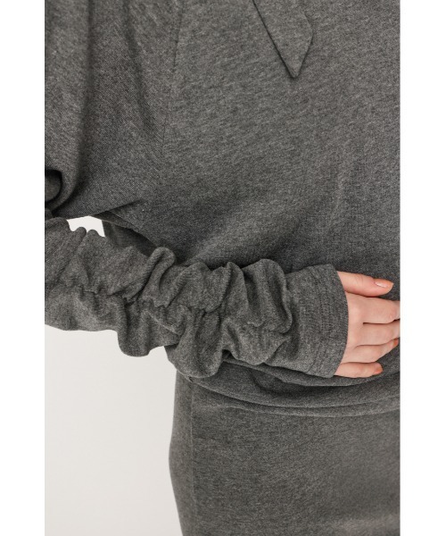 SLY(スライ)の「DOLMAN CUT TIE S/OP ドルマンスウェットショートワンピース 秋服 ミニワンピース(ワンピース・レディース・カーキ/杢グレー/ブラック・FREE)」の15枚目の写真