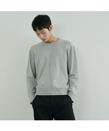 [COUTURE] コットン100% スウェット ラウンドネック オーバーサイズニット - 全3色